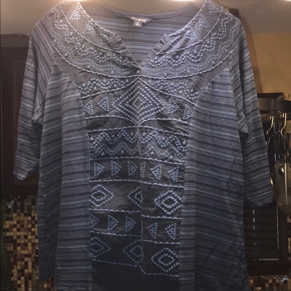 Lucky Brand embroidered eyelet top